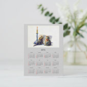 Carte postale Calendrier des chats vintages 2016 (Debout devant)