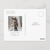 Carte Postale Calendrier des mariages d'hiver Enregistrer la dat (Dos)