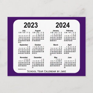 Carte Postale Calendrier des mini-écoles pourpres 2023-2024 par 