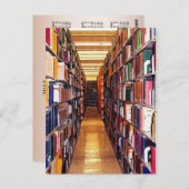 Carte Postale Calendrier des piles de bibliothèque (Devant / Derrière)