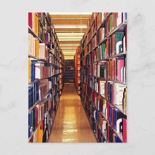 Carte Postale Calendrier des piles de bibliothèque (Devant)