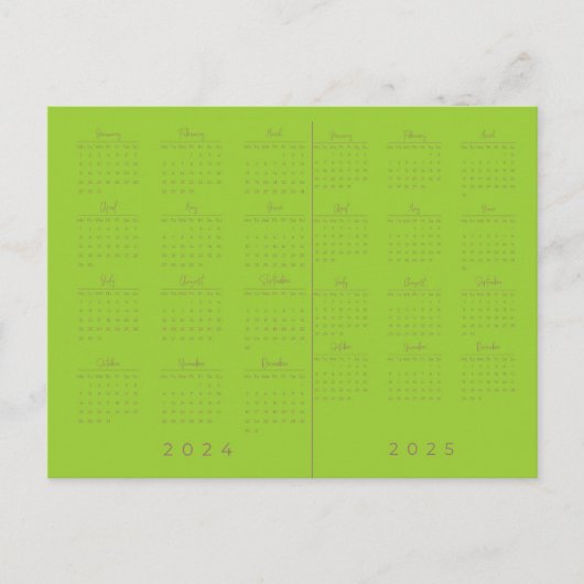 Carte Postale Calendrier d'impression grand format vert jaune 20 (Devant)