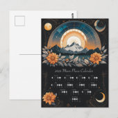 Carte Postale Calendrier du cycle lunaire 2024 Tournesol Hem Sud (Devant / Derrière)