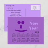 Carte postale Calendrier du Nouvel An 2012 (Devant / Derrière)