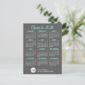 Carte Postale Calendrier Grey Aqua Business Logo - Vacances (Debout devant)
