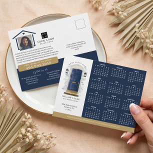 Carte Postale Calendrier immobilier 2024 de la porte aquarelle d