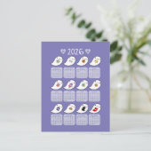 Carte Postale Calendrier Kawaii Halloween Ghosts 2026 (Debout devant)