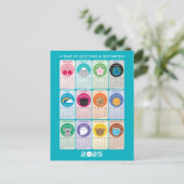 Carte Postale Calendrier Kawaii Motivation & Self Care 2025 (Debout devant)