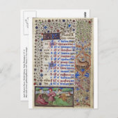 Carte Postale Calendrier médiéval : Avril (Devant / Derrière)