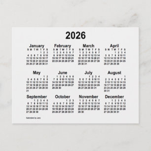 Carte Postale Calendrier mini 2026 Fumée blanche par Janz
