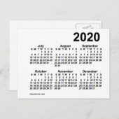 Carte Postale Calendrier mini 6 mois blanc 2020 de Janz (Devant / Derrière)