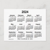 Carte Postale Calendrier mini blanc 2024 de Janz (Devant)