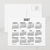 Carte Postale Calendrier mini blanc 2027 de Janz (Devant / Derrière)
