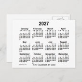 Carte Postale Calendrier Mini Blanc 2027 par Janz (Devant / Derrière)