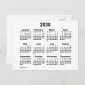 Carte Postale Calendrier mini blanc 2030 de Janz (Devant / Derrière)