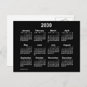 Carte Postale Calendrier mini blanc néon 2030 de Janz (Devant / Derrière)