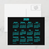 Carte Postale Calendrier mini bleu 2020 par Janz (Devant / Derrière)
