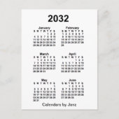 Carte Postale Calendrier mini de 6 mois blanc 2032 de Janz (Devant)