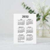 Carte Postale Calendrier mini de 6 mois blanc 2032 de Janz (Debout devant)