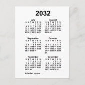 Carte Postale Calendrier mini de 6 mois blanc 2032 de Janz (Devant)