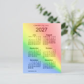 Carte Postale Calendrier mini de 6 mois de l'arc-en-ciel 2027 pa (Debout devant)