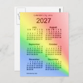 Carte Postale Calendrier mini de 6 mois de l'arc-en-ciel 2027 pa (Devant / Derrière)