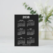 Carte Postale Calendrier Mini de 6 Mois Neon Blanc 2038 par Janz (Debout devant)