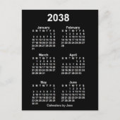 Carte Postale Calendrier Mini de 6 Mois Neon Blanc 2038 par Janz (Devant)