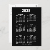 Carte Postale Calendrier mini de 6 mois Neon White 2038 par Janz (Devant / Derrière)