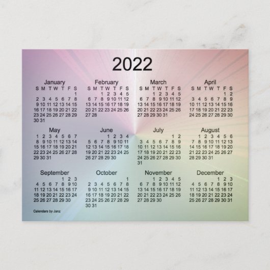 Carte Postale Calendrier mini-éclat de brouillard 2022 de Janz (Devant)