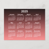 Carte Postale Calendrier mini format 2025 Faded Red Neon par Jan (Devant)