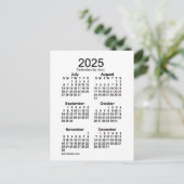 Carte Postale Calendrier mini format 6 mois blanc 2025 de Janz (Debout devant)