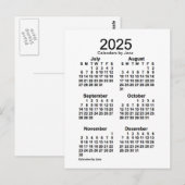 Carte Postale Calendrier mini format 6 mois blanc 2025 de Janz (Devant / Derrière)