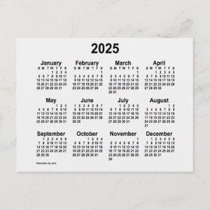 Carte Postale Calendrier Mini Fumée Blanche 2025 de Janz