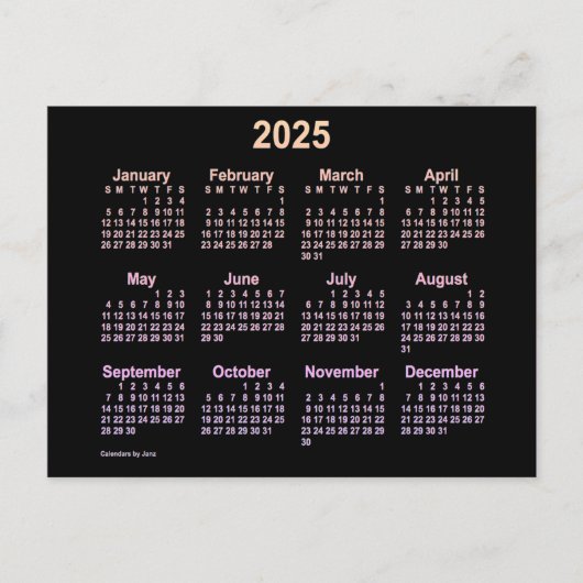 Carte Postale Calendrier Mini Ipanema 2025 Neon de Janz (Devant)