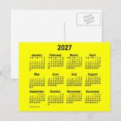 Carte Postale Calendrier Mini Jaune 2027 par Janz (Devant / Derrière)