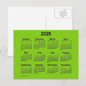 Carte Postale Calendrier mini jaune vert 2028 par Janz (Devant / Derrière)