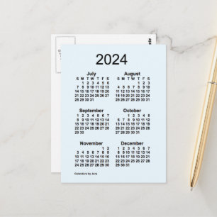 Carte Postale Calendrier mini mensuel Alice Blue 2024 sur 6 mois