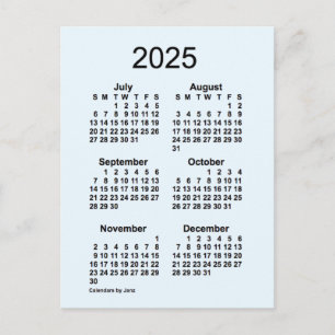 Carte Postale Calendrier mini mensuel bleu Alice 2025 sur 6 mois