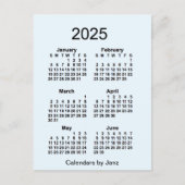 Carte Postale Calendrier mini mensuel bleu Alice 2025 sur 6 mois (Devant)
