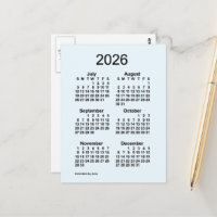 Calendrier mini mensuel de 6 mois Alice Blue 2026 