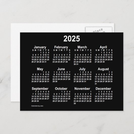 Carte Postale Calendrier Mini Neon 2025 par Janz (Devant / Derrière)
