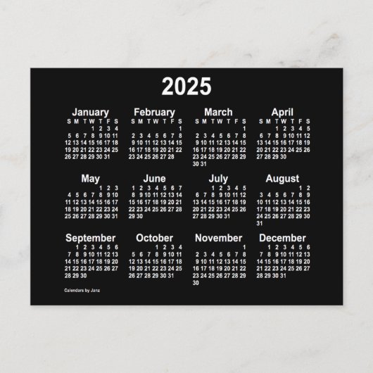 Carte Postale Calendrier Mini Neon 2025 par Janz (Devant)