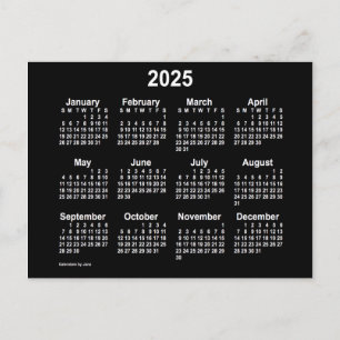 Carte Postale Calendrier Mini Neon Blanc 2025 par Janz