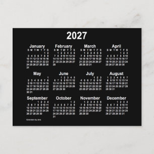 Carte Postale Calendrier Mini Neon Blanc 2027 par Janz