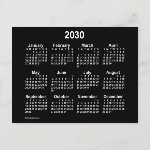 Carte Postale Calendrier Mini Neon Blanc 2030 de Janz