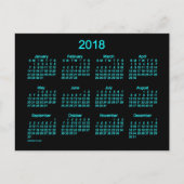 Carte Postale Calendrier Mini Neon Blue 2018 par Janz (Devant)