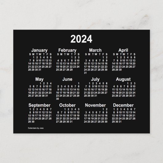 Carte Postale Calendrier mini Neon White 2024 de Janz (Devant)