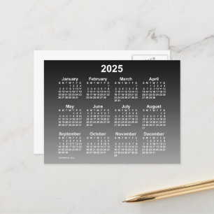 Carte Postale Calendrier Mini Noir Décoloré 2025 par Janz