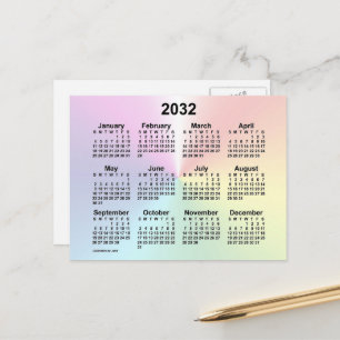 Carte Postale Calendrier mini nuage arc-en-ciel 2032 de Janz